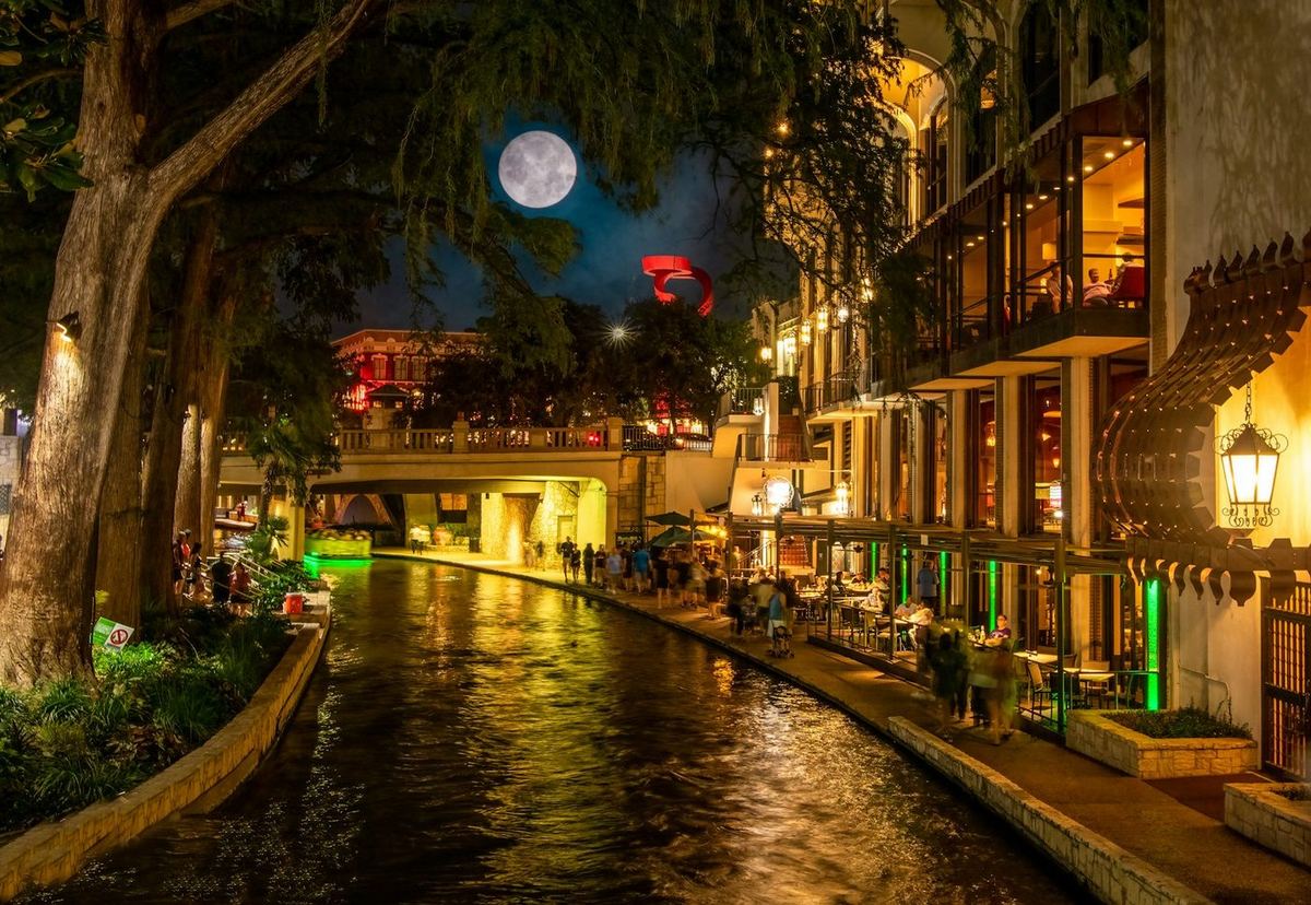 San Antonio at night